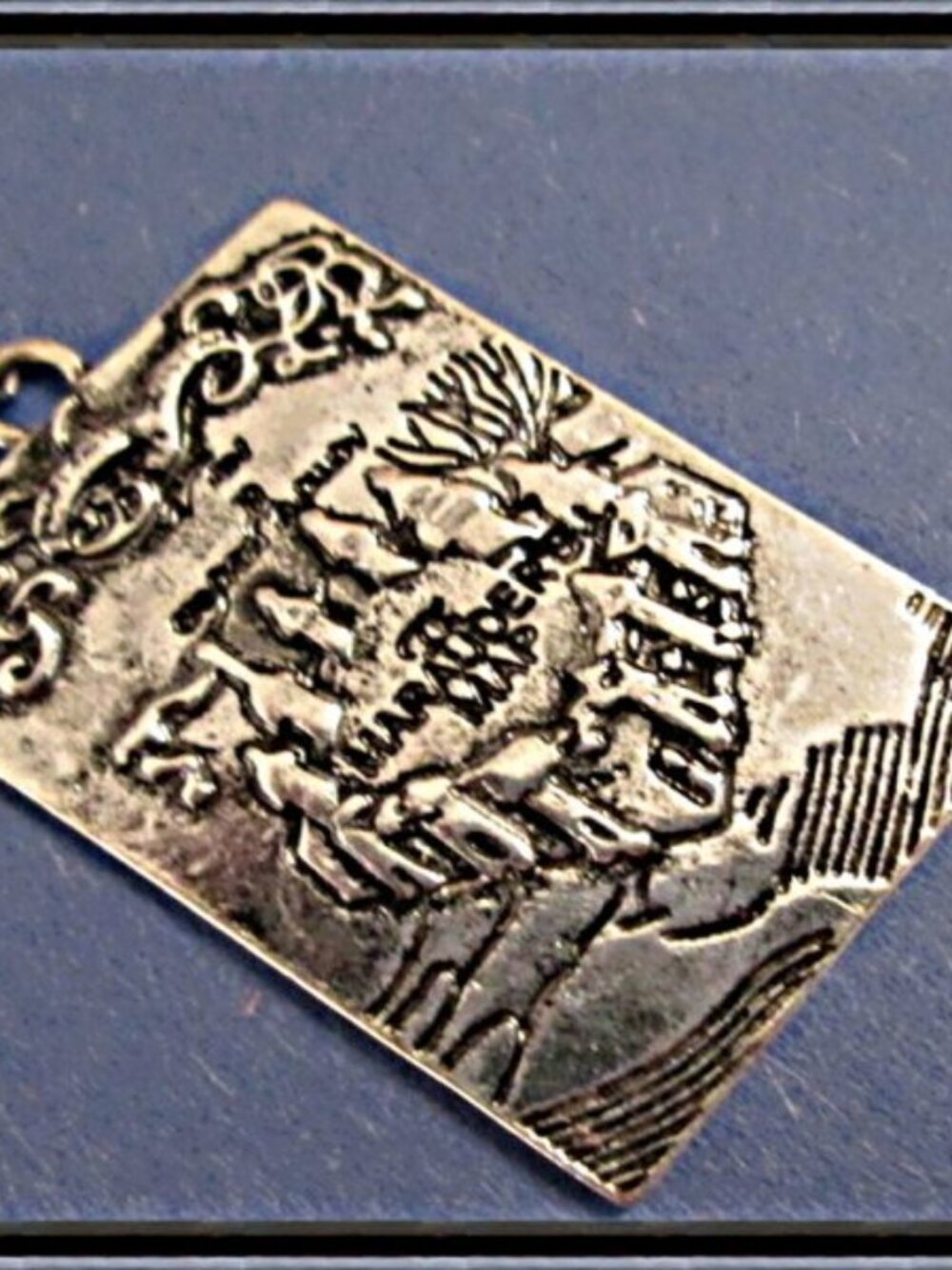 Vintage Style Silver Tone Harry Potter Marauder's Map Theme Necklace Unisex